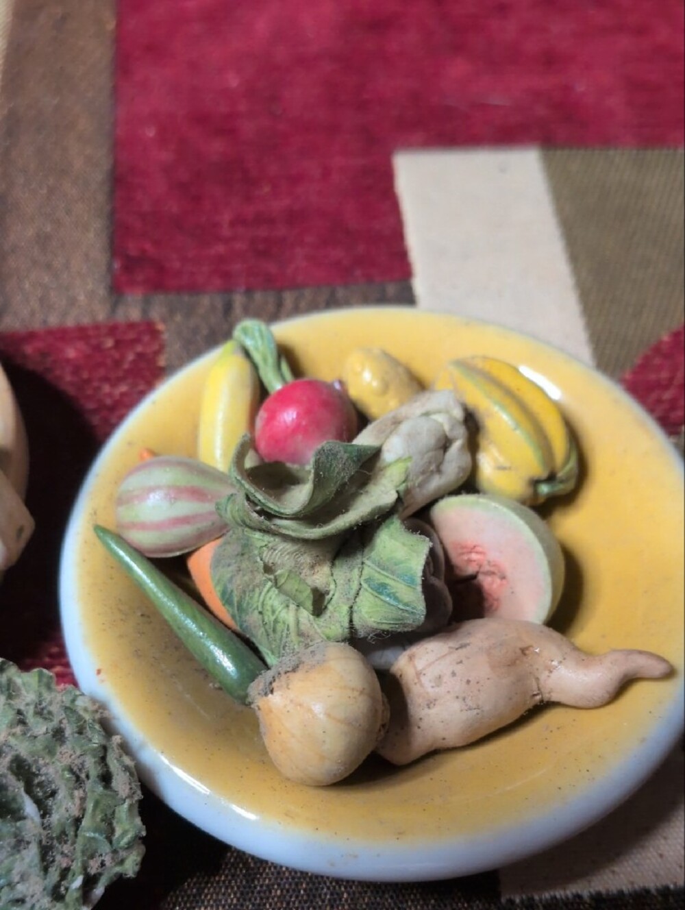 Miniature Ceramic Fruit & Vegetable Basket and Bowl Set - Multicolor - Picture 3 of 7